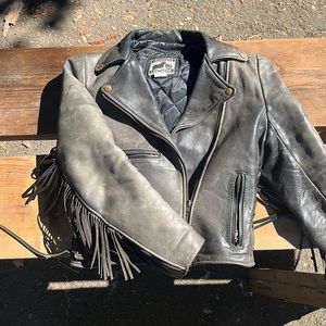 California Creations Beautifully Worn Leather Jacket Size 6